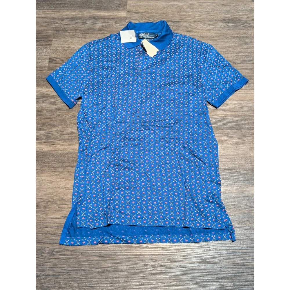 NWT Polo Ralph Lauren Mens Small‎ Custom Fit Polo Shirt Palm Beach Mallet/Helmet